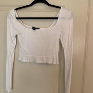 White long sleeve crop top